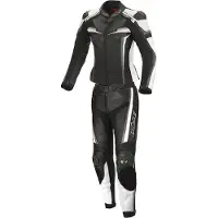 Büse Mille macacão de couro Preto/Branco/Cinzento 36