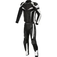Büse Mille macacão de couro Preto/Branco/Cinzento 54
