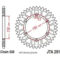 JT Sprockets Roda Dentada Traseira Yamaha Jta251.52