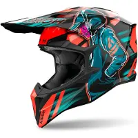 Airoh Wraaap Cyber Laranja/Preto/Azul M unissexo