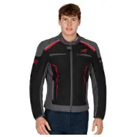 FASTWAY Casaco da equipa de moto T-2212 Preto/Cinzento/Vermelho S unissexo