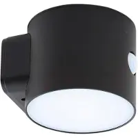 LINDBY Candeeiro de parede LED solar Amren, preto, ABS, sensor