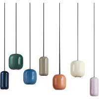 LUCANDE candeeiro suspenso Narion, 7 lâmpadas, colorido, metal, GU10