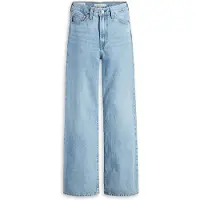 Levi's para mulher. A6081-0002 Calças de ganga de perna larga com nervuras azul (30/32), Casual, Algodão, Denim