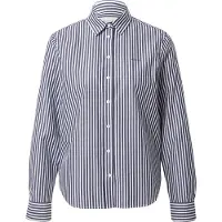 Gant para mulher. 4300214 Camisa de popelina às riscas de ajuste regular (34), Casual, Algodão, Manga comprida
