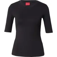 HUGO para mulher. 50515019 T-shirt Darnelia preta (S), Preto, Casual, Poliéster, Manga curta