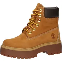 Timberland para mulher. TB1A5RJD2311 Botins em pele castanha Stone Street (36 W), Couro, Marrom, 3 a 5cm, Cordão, Casual
