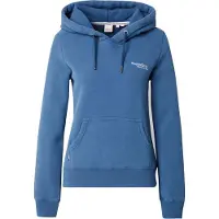 Superdry para mulher. W2012180A Camisola com logótipo Essential azul (L), Casual, Algodão, Manga comprida