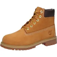 Timberland unisex para criança. TB1127097131 Botas de couro Premium 6 Inch Lace Up castanhas (32.5), Plano, Cordão, Casual, Outdoor, moda in