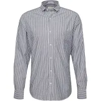 Gant para homem. 3000130 Camisa Regular Fit camisa de popelina às riscas pretas (XL), Preto, Casual, Algodão, Clássico, Manga comprida