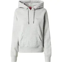 Superdry para mulher. W2012180A Camisola com capuz e logótipo Essential cinzento (XL), Casual, Cinza, Algodão, Sustentável
