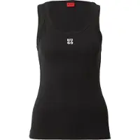 HUGO para mulher. 50514489 T-shirt Datamia preta (L), Preto, Casual, Algodão, Sem mangas / correias