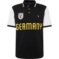 Ralph Lauren para homem. 710944671001 Pólo alemão de corte clássico preto (L), Casual, Algodão, Manga curta