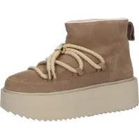 INUIKII para mulher. 1001.006.0012 Botas de Pele Classic Low Platform bege (41), Couro, 3 a 5cm, Cordão, Casual