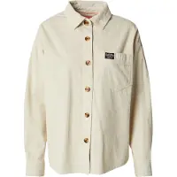 Superdry para mulher. W4010450A Camisola de bombazina grossa bege (M), Casual, Algodão, Manga comprida
