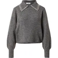 JDY Pullover 'Aubray' acinzentado / branco pérola