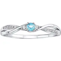 Silvego Silver Anello con blue Topaz e Brilliance Zirconia JJJR1100TS - Circonferenza: 54 mm
