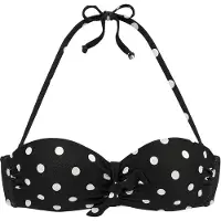LASCANA Top de biquíni preto / branco
