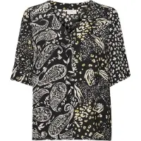 Kaffe Blusa 'Lita' amarelo / preto / branco