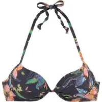 LASCANA Top de biquíni 'Malia' azure / antracite / verde claro / laranja