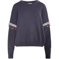 IZIA Pullover 'Hoona' cinzento escuro / verde / laranja / branco