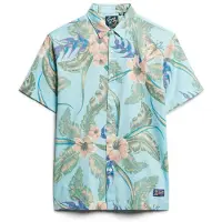 Superdry para homem. M4010353A Camisa havaiana azul (XXL), Casual, Algodão, Manga curta
