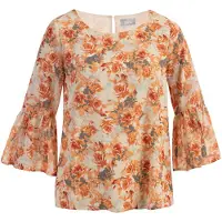 Usha Blusa creme / cinzento / laranja