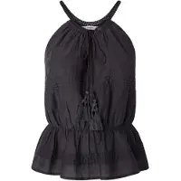 Pepe Jeans para mulher. PL304821 Top com decote em V e alças em espartilho cinzento escuro (L), Casual, Cinza, Algodão, Sem mangas / correia