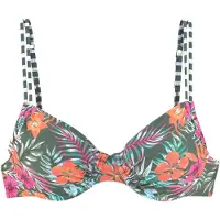 Venice beach Top de biquíni 'Summer' verde escuro / laranja / rosa claro / branco