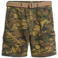 Superdry para homem. M7110434A Calções de treino Verde forte (28), Casual, Camuflagem, Algodão