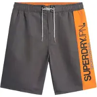 Superdry para homem. M3010229A Fato de banho desportivo feito de material reciclado cinzento (S), Cinza, Beachwear, Polister Reciclado, Sust