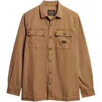 Superdry para homem. M4010730A Camisola de lona castanha Workwear (XL), Marrom, Casual, Algodão, Manga comprida, Algodão orgânico, Sustentáv