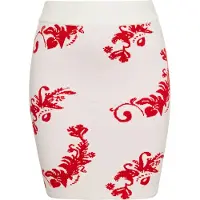 Ebeeza Saia rosa pastel / vermelho / branco lã