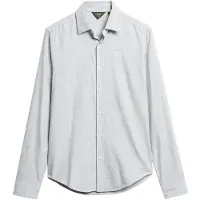 Superdry para homem. M4010710A Camisa de algodão cinzenta de manga comprida (S), Casual, Cinza