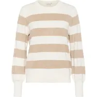 Kaffe Pullover 'Lizza' taupe / branco