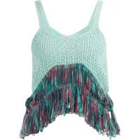 IZIA Top de malha turquesa / azul pastel / baga / vermelho florescente