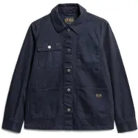 Superdry para mulher. W5011711A Casaco de lona Navy Chore (S), Casual, Algodão, Manga comprida, Marinho