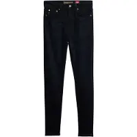 Superdry para mulher. W7010796A Calças de ganga skinny de cintura subida em algodão orgânico preto (24/30), Denim, Poliéster, Sustentável