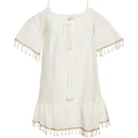 IZIA Vestido de praia bege / branco