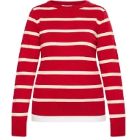 Usha Pullover creme / vermelho escuro / branco