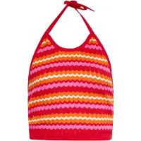 Ebeeza Top de malha laranja / rosa / vermelho