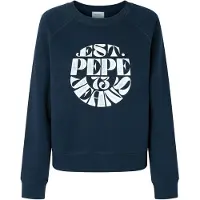 Pepe Jeans para mulher. PL581478 Camisola azul-marinho Elena (S), Casual, Algodão, Sustentável