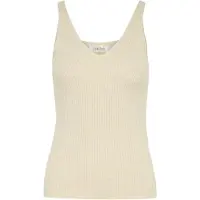 Cream Top de malha 'Dela' bege mosqueado