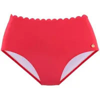 LASCANA Cueca biquíni 'Scallop' vermelho