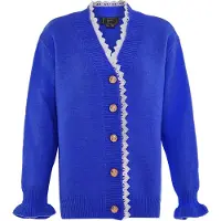 Faina Casaco de malha azul real / offwhite