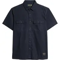 Superdry para homem. M4010791A Camisa militar azul-marinho de manga curta (L), Casual, Algodão