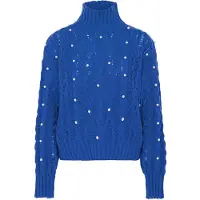 Nascita Pullover azul / branco pérola