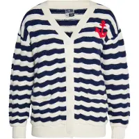 Dreimaster Maritim Casaco de malha marinho / vermelho / branco lã