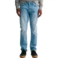 Gant para homem. 1000261 Calças de ganga de corte regular azul (30/32), Casual, Algodão, Denim