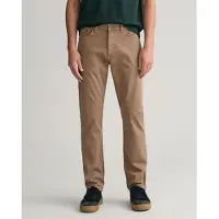 Gant para homem. 1000263 Calças de corte regular Castanho deserto (40/34), Marrom, Casual, Algodão
